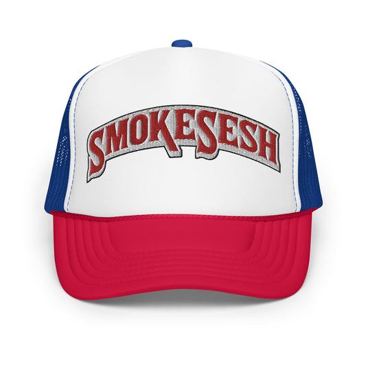 Smoke Sesh Backwoods style logo Foam trucker hat
