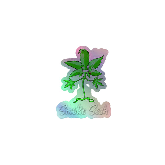 Smoke Sesh Green Crack Holographic stickers