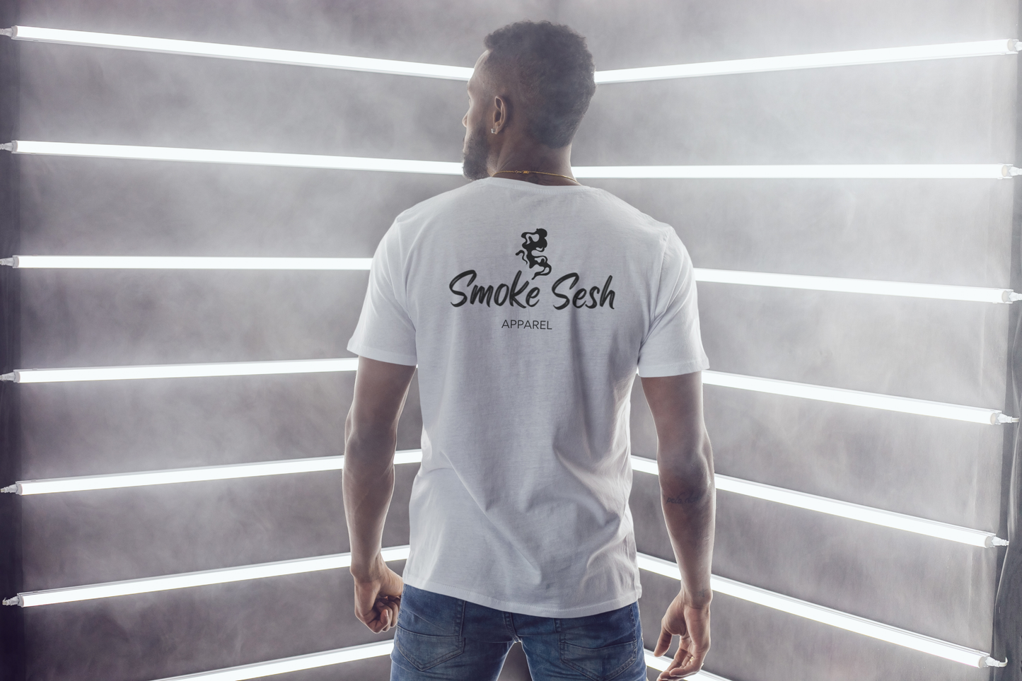 Short sleeve Smoke Sesh Apparel shirt in White