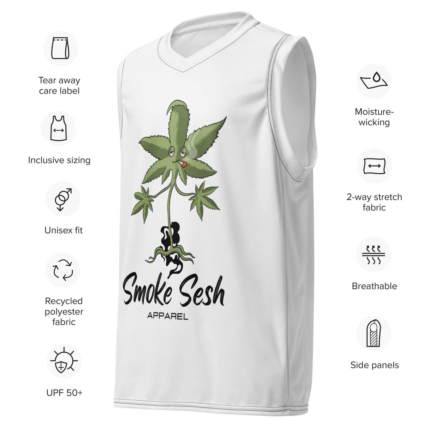 Smoke Sesh Apparel Recycled unisex basketball jersey