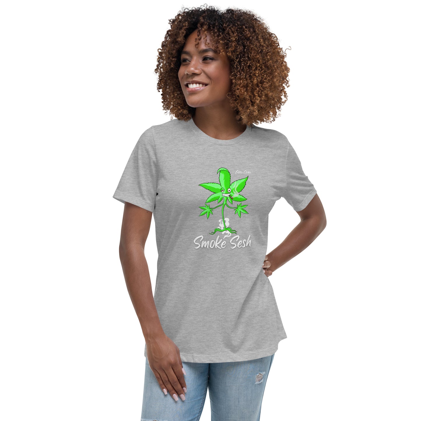 Smoke Sesh Apparel Green Crack Women's Relaxed T-Shirt