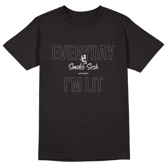 Short Sleeve Everyday I'm Lit shirt in black