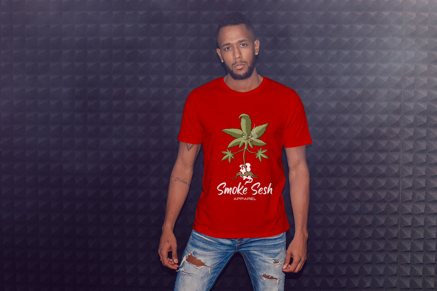 Smoke Sesh Apparel OG logo short sleeve shirt (RED)