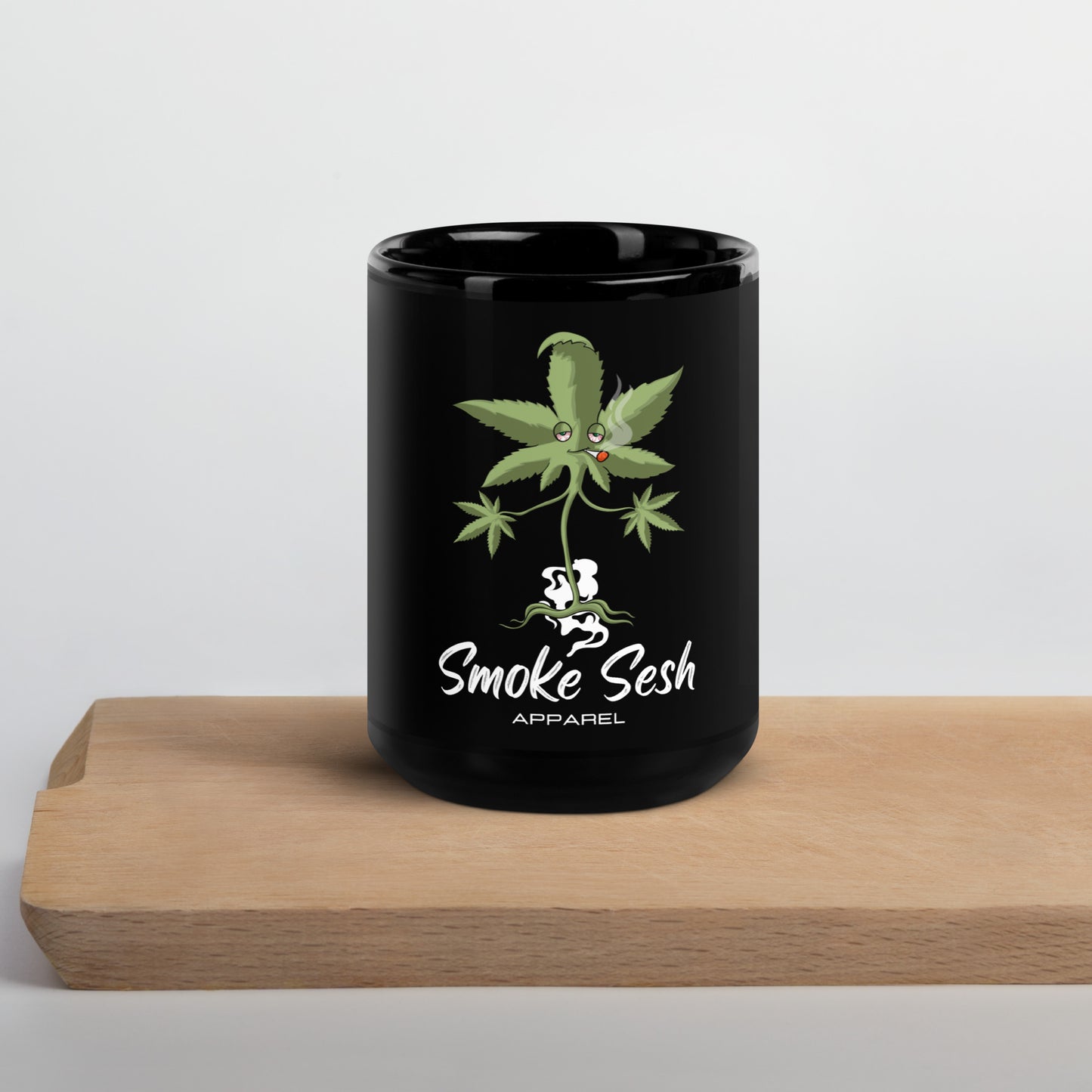 Smoke Sesh Apparel Black Glossy Mug